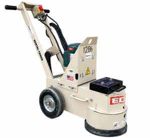 Walk-behind concrete grinder for grinding and preparing concrete surfaces