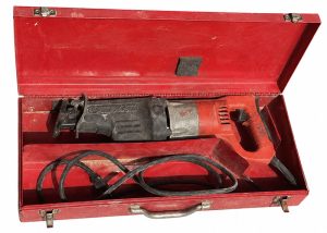 Milwaukee Sawzall reciprocating saw with metal carrying case