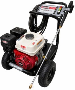Gas-powered 3000 PSI pressure washer with hose and spray wand