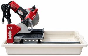Small MK wet tile saw with sliding table and water tray