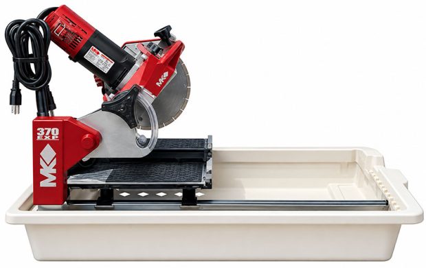 Small MK wet tile saw with sliding table and water tray
